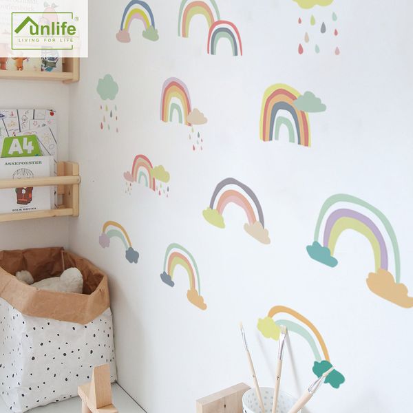 Tapeten Schlafzimmer Wandsticker Kindergarten Dekoration Hauswand Regenbogen Wolke Dekoration Wandsticker Schlafzimmer Accessoires 230505