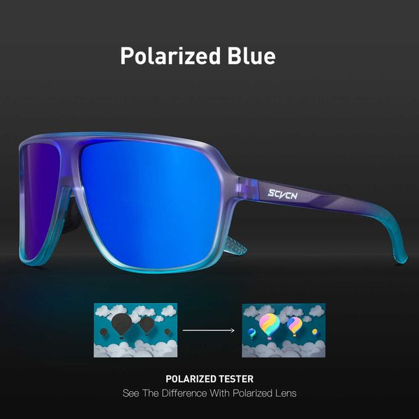 Óculos ao ar livre Scvcn Polarized Cycling Glassses Men Women Mulheres Esportes ao ar livre Running Mountain Road Bicycle Uv400 Glasses de segurança P230505