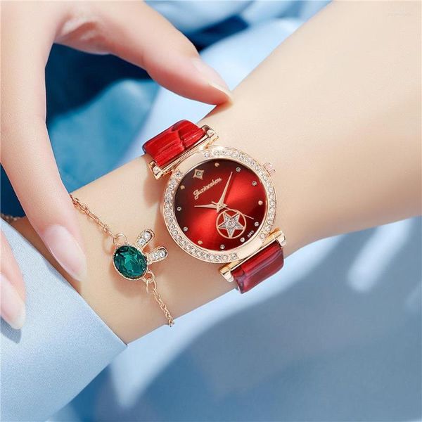 Orologi da polso 2023 Moda semplice strass Orologio da donna con cinturino al quarzo lucido Donne che vendono Reloj De Mujer da donna