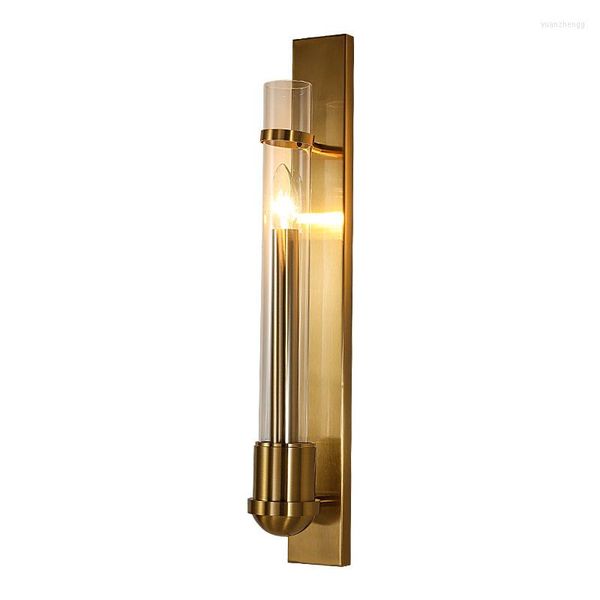 Lampade da parete Candeliere Lampada in vetro Post-moderna Placcatura in metallo Sconce El Illuminazione Soggiorno Specchio da bagno Luce lunga