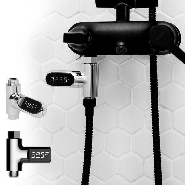 Banyo Duş Başlıkları LED Dijital Ekran Mutfak Elektrik Sıcaklık Ölçer Gösterge Bebek Bakımı Abs PC Duş Termometresi Banyo Aksesuarları 230505