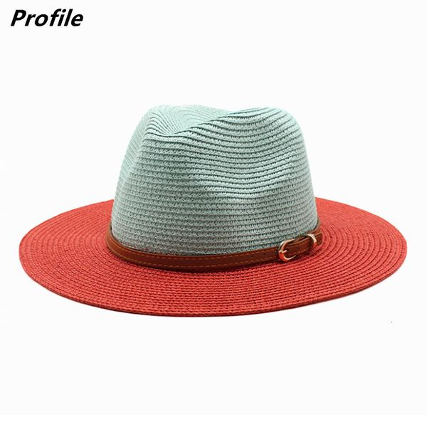 Wide Brim Hats Bucket Strohhut Zweifarbiger Farbverlauf Sonne Outdoor Stroh Strand Bildschirm Strand Verschiedenes Zubehör Großhandel 230504