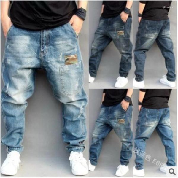 Jeans da uomo Tendenza vintage Versatile vestibilità ampia Pantaloni hip-hop a gamba piccola Street Style Denim Harlan Personalizzato Slim Strappato