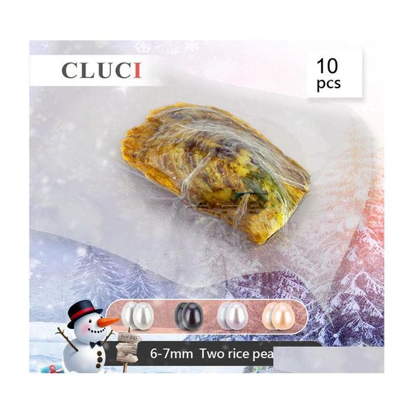 Perlen Cluci 10 Stück 67 mm ovale Süßwasserauster mit Zwillingen für Frauen Schmuck echte vakuumverpackte Ctured Pearl Oysters T200507 Drop Deli Dhdwe