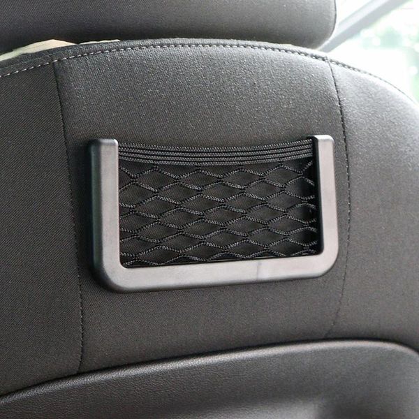 Borse portaoggetti Rete elastica per rete posteriore per auto Reti per bagagliaio posteriore Sedile Borsa a rete universale Gabbia tascabile per organizzatore automatico per telefono in tessuto