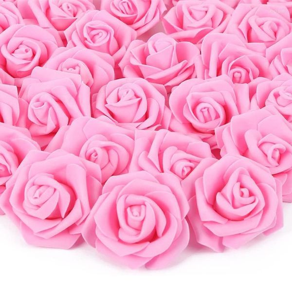 Fiori decorativi 50/100/200pcs Rose in schiuma 7cm Artificiali per bouquet da sposa fai da te Centrotavola Composizioni per feste Baby Shower Decorazioni per la casa