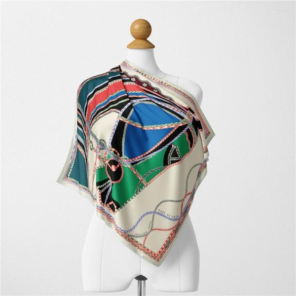 Schals 53 cm Quadratisches Taschentuch Twill Seide Hijab Schal Für Damen Kleine Tücher Bandand Kopftasche Mode Haarband Halstuch