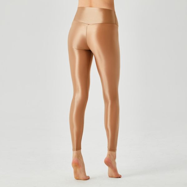 Leggings da donna Summer Glossy See Through Shiny Yoga Pants Vita alta Leggings sexy senza cuciture Pantaloni attillati in raso Donna 230505