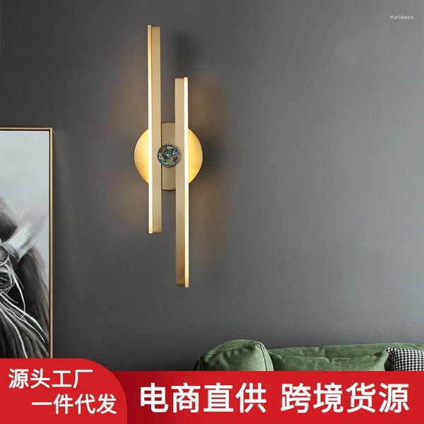 Wandleuchte Modernes Kristall Nordic Smart Bed Swing Arm Light Candles Led Applikation Antique Wooden Pulley Switch
