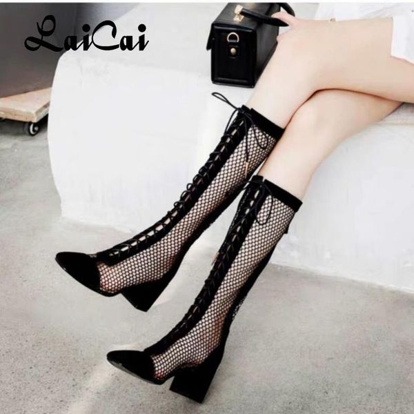 Scarpe eleganti Stivali da donna Décolleté sexy Décolleté lunghi Sandalo lungo Sandali grossi Primavera Autunno Una moda estiva