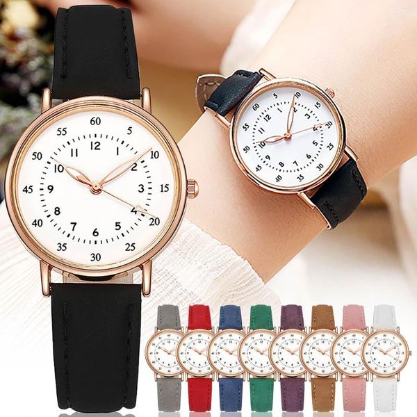 Armbanduhren Luxusuhren für Damen Diamantbesetzte Retro Damenuhr Damen Leder Quarz Montre Femme