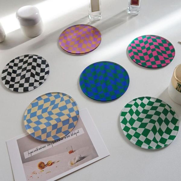 TATS de mesa 1pcs Coasters acrílicos Isolamento resistente ao calor bebidas de café que não deslizam