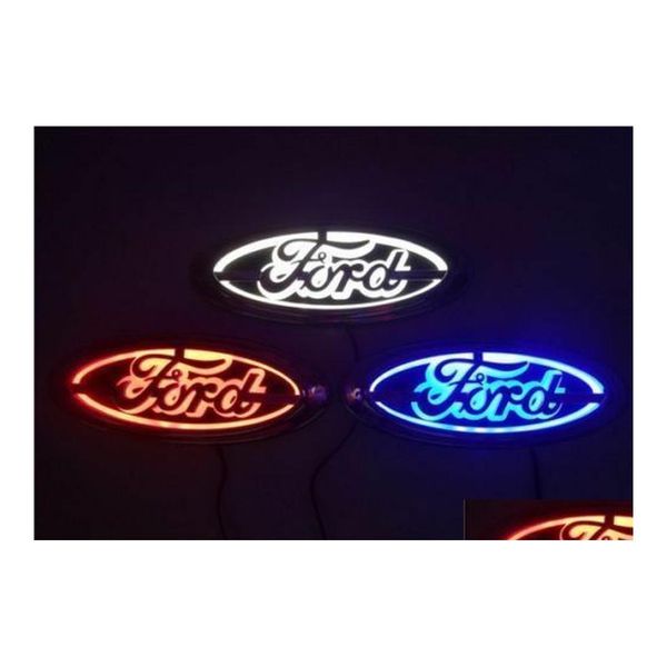 Auto-Abzeichen 5D-LED-Heck-Logo-Licht für Ford Focus Mondeo Kuga-Abzeichen Drop Delivery Handys Motorräder Exterieur Zubehör Dhhlo