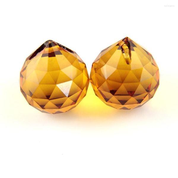 Lampadario di cristallo 1 pz/lotto 30mm sfera di goccia di vetro ambrato per la decorazione della tenda della finestra centrotavola di nozze