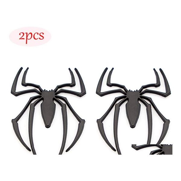 Adesivos de carro 2pcs 3d spider emblema logotipo metal cromado cromado adesivo entrega de grow mobiles motocicleos acessórios externos dhrss