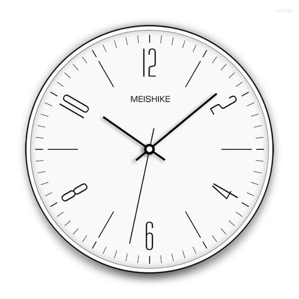 Relógios de parede decoração sala de estar de estar simples relógio branco design nórdico silencioso decoração moderna wanduhr assistir 50ko524