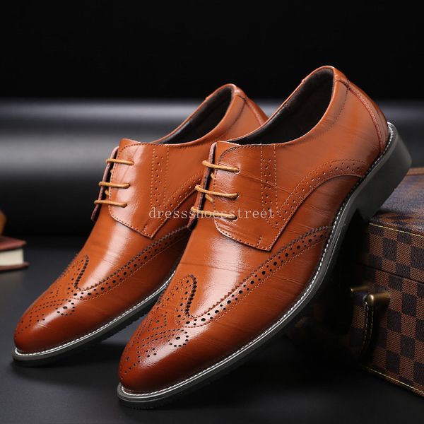 Large Size 48 Yellow Retro Oxford Shoes For Men Lace-up Elegance Man Dress Shoes Comode scarpe da uomo in pelle chaussure homme