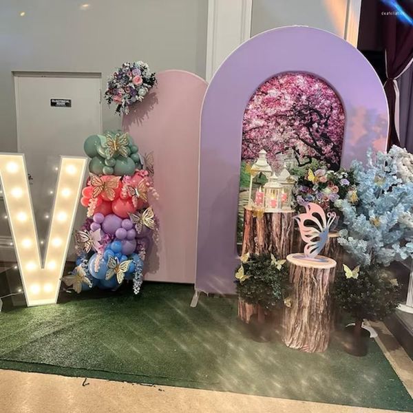 Decoração de festa 5x7 pés roxa aberta arco tampa de cenário para balões de forma de porta decoração de eventos de casamento decoração