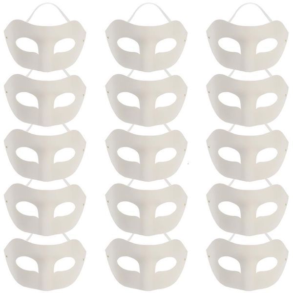 Маски для вечеринок 15pcs DIY Paintable Blank Mask Paper Art Mask