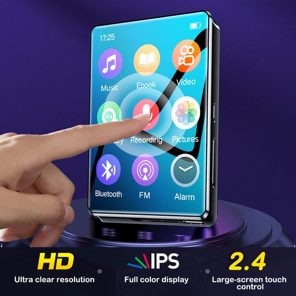 MP3 MP4 Players 24 -дюймовый полноэкранный мини -Ultrathin Bluetooth Portable Hifi музыкальное видео воспроизведение FM Recorder для Walkman 230518