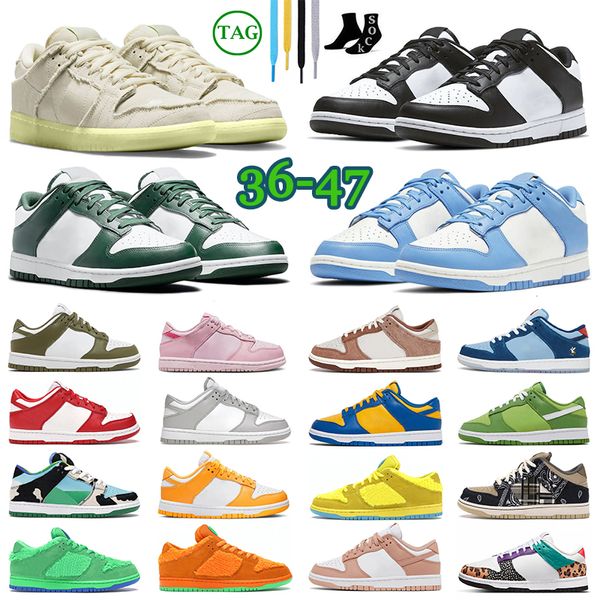 tênis de corrida úmido sapato baixo branco preto panda triplo rosa cinza nevoeiro múmia UCLA industrial azul setsubun dunked designer sapatos esportivos mens treinadores tamanhos grandes 36-47