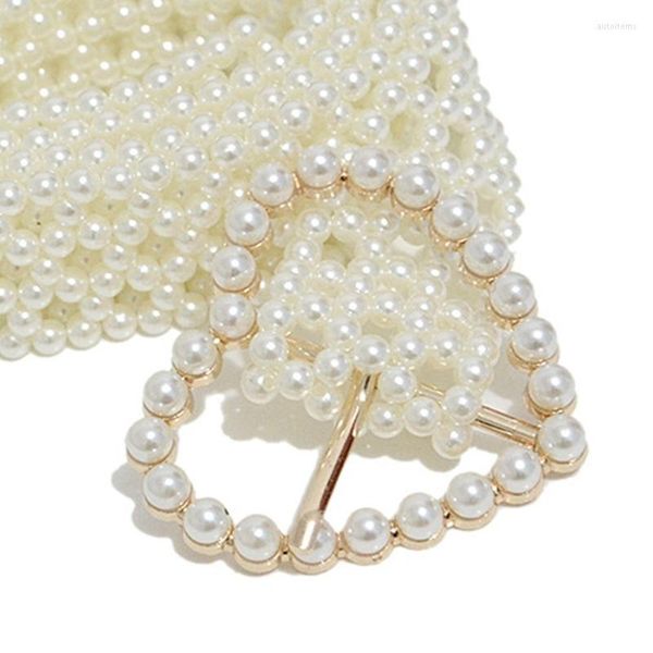 Gürtel Eleganter Perlen-Taillengürtel für Frauen Damen Shinning Herzform Schnalle Alltagskleidung Jeans Kleid Rock Body Supplies