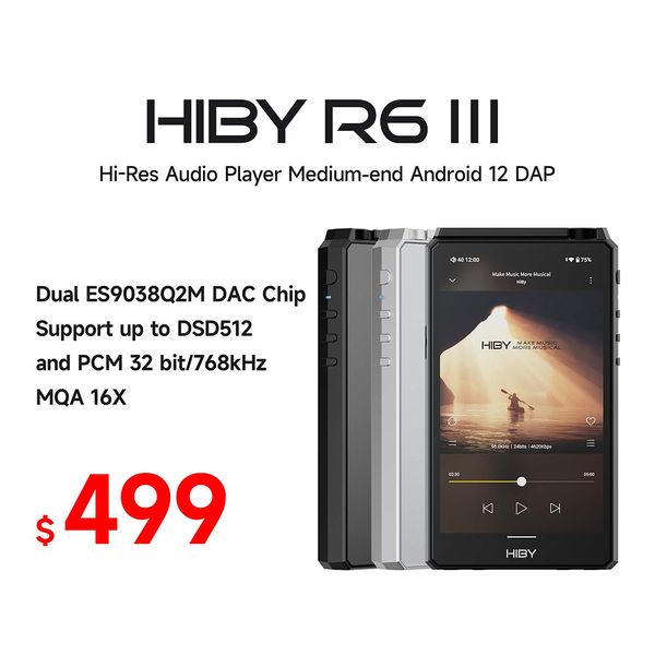 MP3 MP4 Oyuncular Hiby R6 Gen III 3 Taşınabilir Müzik Oyuncusu USB DAC WIFI MQA Bluetooth Audio 230505