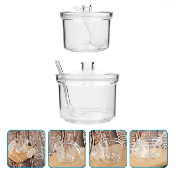 Garrafas de armazenamento tempero jar açúcar condimento Pots transparente pimenta acrílica transparente recipientes Jars recipientes de dispensador de caixa de caixa
