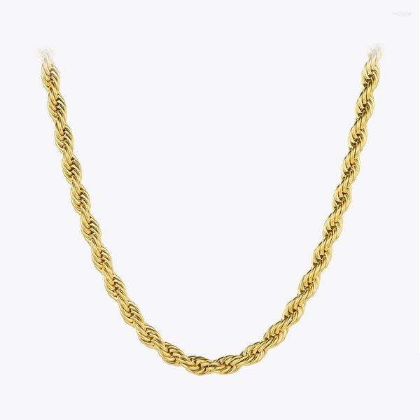 Ketten ENFASHION Twist Chain Choker Halskette Frauen Gold Farbe Edelstahl Halsketten Modeschmuck Accessoires Geschenke Collier P3069