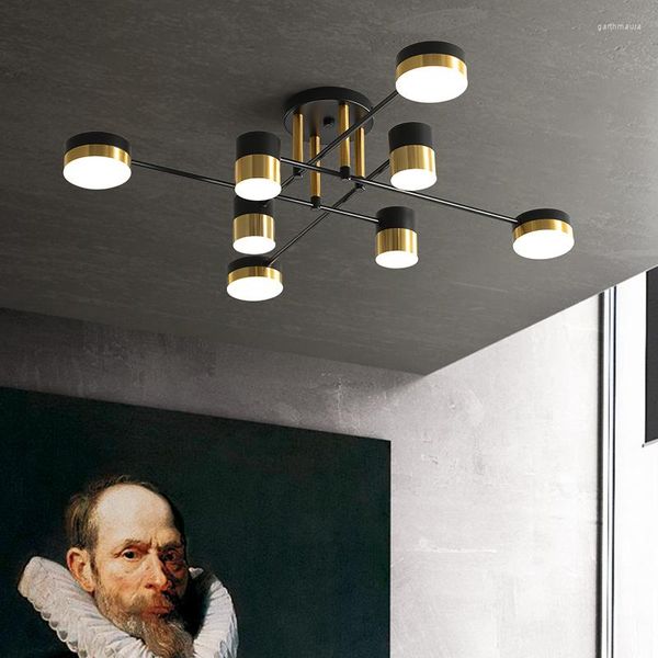 Lampadari 2023 Lampadario moderno a LED per soggiorno Camera da letto Sala da pranzo Cucina Lampada da soffitto Lampada da soffitto in stile oro nero