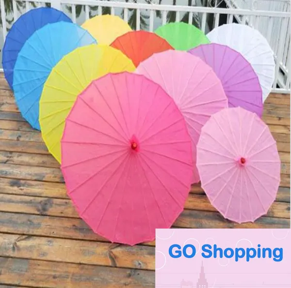 Guarda -chuva chinesa de cor chinesa parasols rosa branco china color tradicional color parasol japonk seda adereços de casamento 50pcs