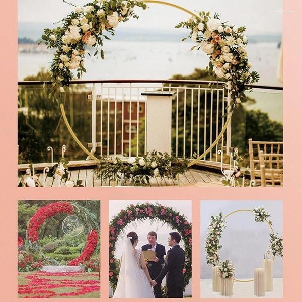 Decoração de festa Iron Circle Wedding Arch Garden Balloon Frame Round Backdrop Stand para aniversário de aniversário