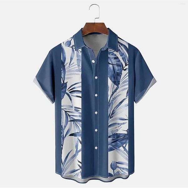 Herren-T-Shirts Shirt-Packs Herren-Langarm-Pack Herren-Blumen-Button-Down Tropical Holiday Beach Slim