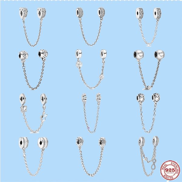 925 Feitos de prata esterlina para fabricação de jóias para Pandora Beads Jewelry Gift Chread Cadeia de Segurança da Cadeia