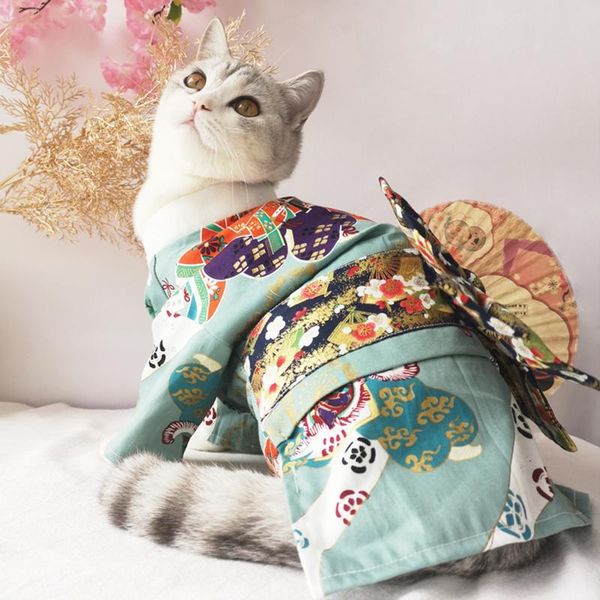 Abbigliamento Cane Gatto Kimono Costume in stile giapponese Set per cani Corgi Shiba Inu Barboncino Natale Pasqua per cani Costumi per le vacanze Cosplay