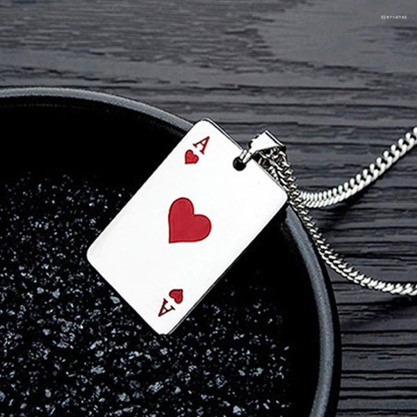 Catene Moda coreana Carte da poker Acciaio al titanio Collane personalizzate Hip-Hop All-Match Riscalda Taredny Brillante Squisito