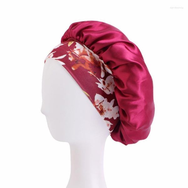 Gorro Feanie/crânio Caps Africano Padrão de cetim de cetim hijabs chapéu mulheres Night Sleep Bap Turban Extra Grande Wear Lady Wrap Davi22