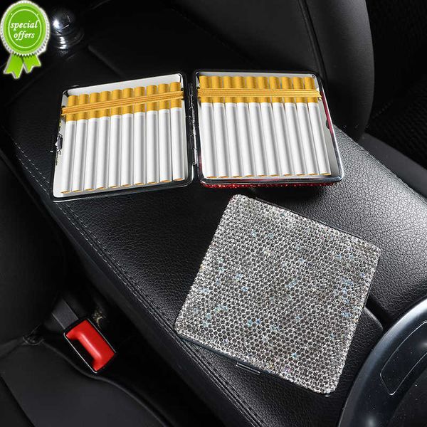 Nova caixa de cigarros de luxo Moda de plástico de proteção de carro decoração de carro decoração de carro bling acessórios de carros rosa Interior Mulher Girls