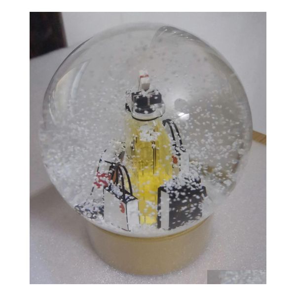 Decorações de Natal 2022 Edição C Classics Golden Snow Globe com garrafa dentro da bola de cristal para novidade especial VIP DH5B0