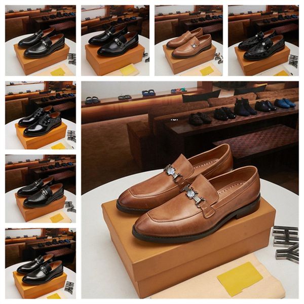 Original Party Shoe For Men Italian Loafers Mens Leather Shoes Fashion Coiffeur Evening Luxury Dress Designer Shoes Man Formal Plus Size 45