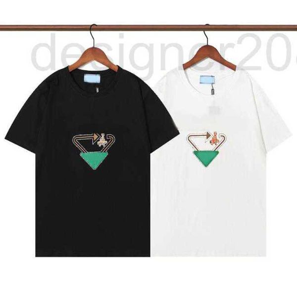 Die T-Shirts der Männer Entwerfermann-Paris-T-Shirts Dreieckdiamantbuchstabe beschriftet das Hemdumbau der heißen Bohrkleidungskurzschlusshülsen-Männer Lose Art schwarzes weißes BI5T