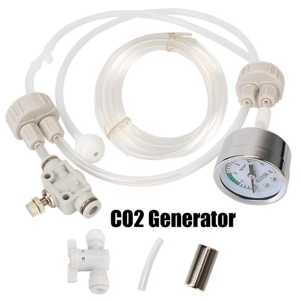 Equipamento diy válvula de co2 difusor sistema gerador co2 kit com dispositivo fluxo ar pressão para tanque peixes água grama aquário suprimentos