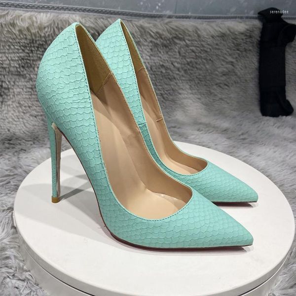 Scarpe eleganti NoEnName_Null-12cm Tacchi alti color menta sexy Design serpente a punta stretta da donna 8 cm 10 cm 12 cm Taglia 33 45