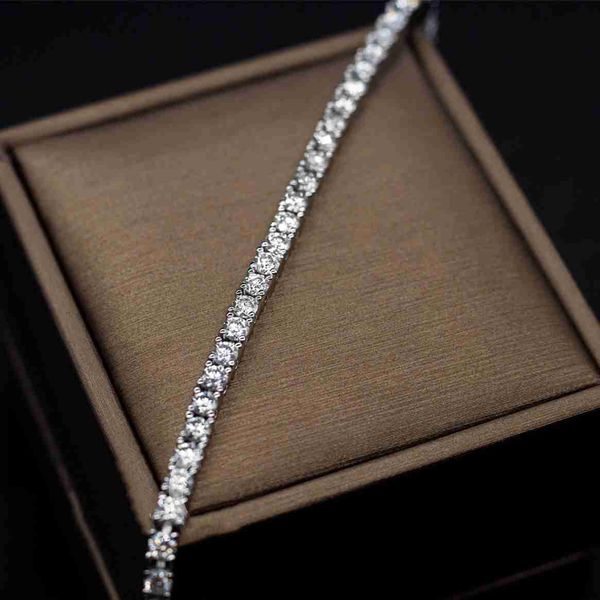 Großhandel 3mm ~ 5mm Hip Hop Halskette 100% Sterling 925 Silber Schmuck Hochwertige Diamant Moissanite Tennis Halskette Kette