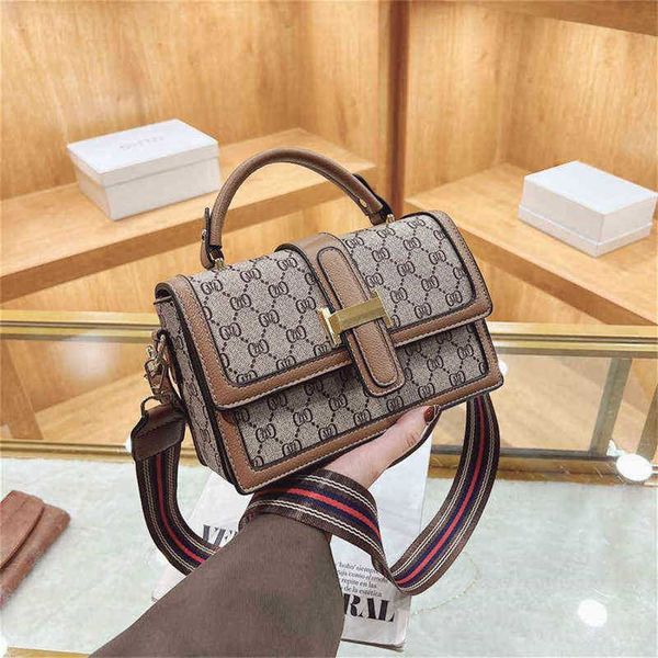 Borse Outlet Stampato 2023 nuovo senso dello stile borsa da donna versatile borsa a tracolla singola con tracolla a banda larga