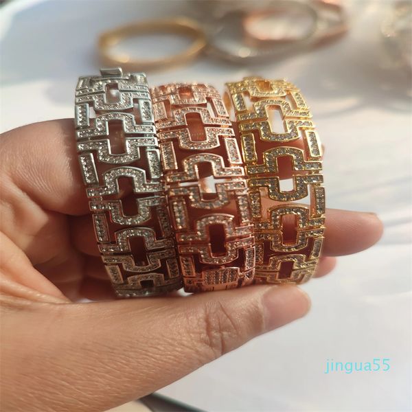 Bracelete de ouro Silver Tennis Wells Pulseiras elegantes Bangle Bangle Roma Jóias de moda para homens Presentes de casamento para mulheres