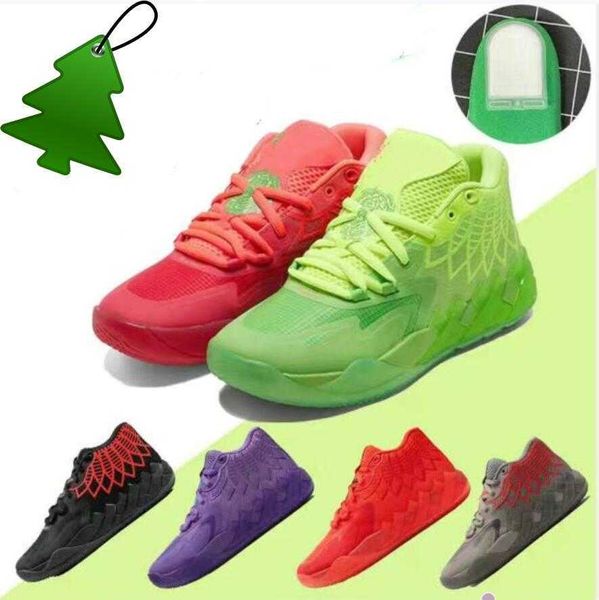 Сандалии 2022 Мода LaMelo Ball Ball Basketball Shoes Men Men Women Balls MB.01 Тренеры Rock Ridge Queen City Rick и Morty Red Beige Be You Black BL