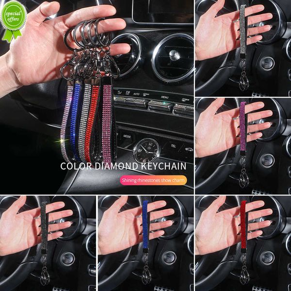 Neue 1 STÜCKE Luxus Keychain Lanyard Kristall Strass Handy Umhängeband Schlüsselhalter Bling Autozubehör für Frau Großhandel