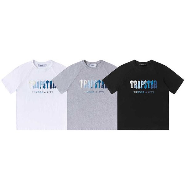 Designer Fashion Abbigliamento Tees Tshirt Marca Trapstar Asciugamano Ricamo Semplice Lettera T-shirt a maniche corte in cotone per il tempo libero da donna da uomo Streetwear Top in vendita