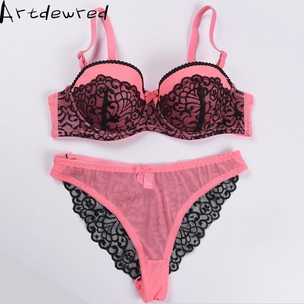 Set di reggiseni Reggiseno con ferretto Reggiseno a tre quarti Reggiseno sexy a 3/4 di coppa Nuove donne Plus Size Biancheria intima push-up e mutandine BCD Cup per donna 230505